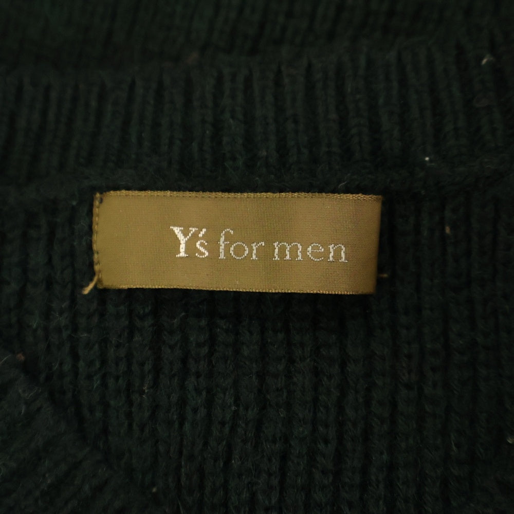 Y's for men(ワイズフォーメン) 18SS Vネック プルオーバー ダブル ポケット ニット ベスト MW-K38-603 グリーン