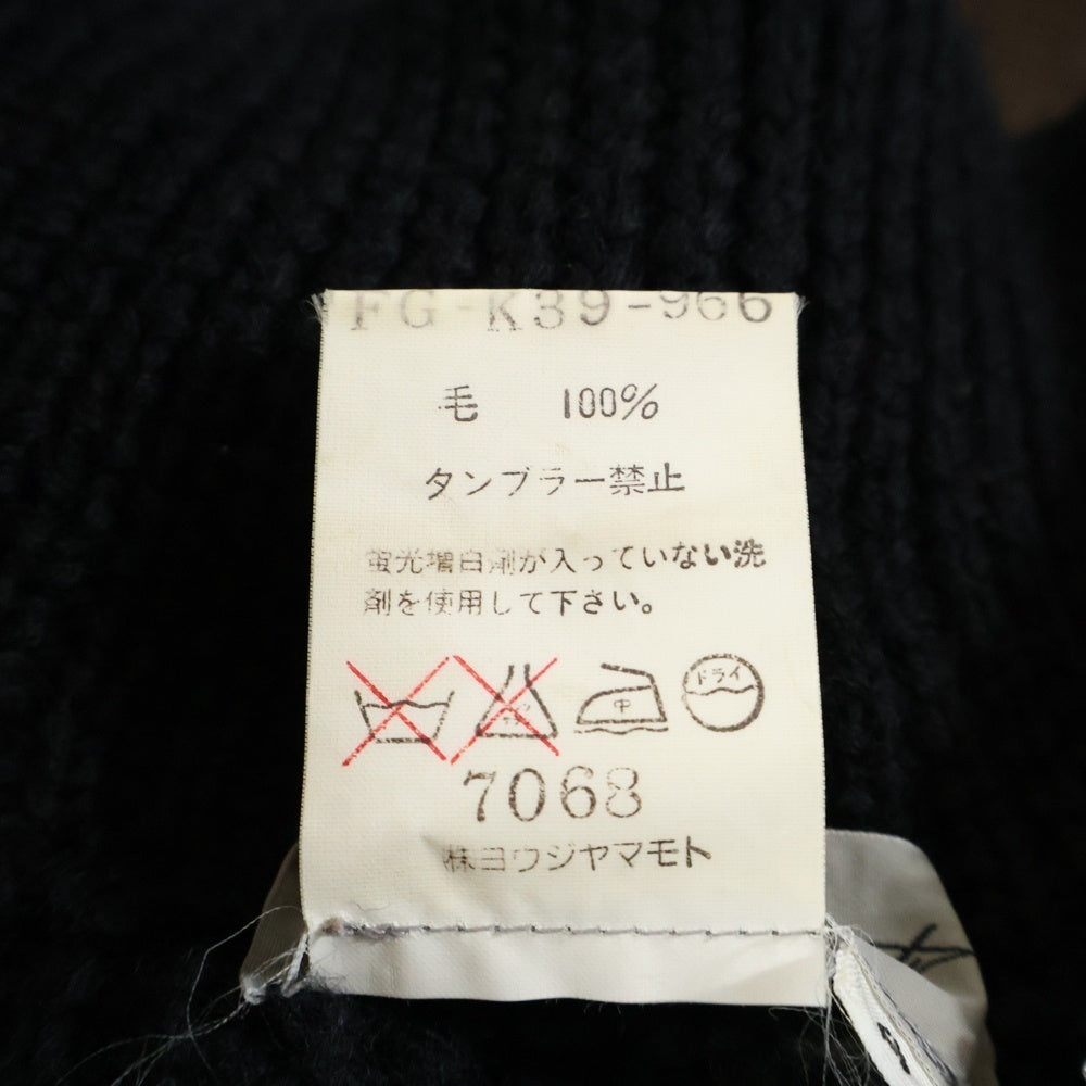 Yohji Yamamoto(ヨウジヤマモト) 96AW ARCHIVE HALF ZIP TURTLE LONG KNIT ハーフジップ タートル ロング ニット ブラック FG-K39-966