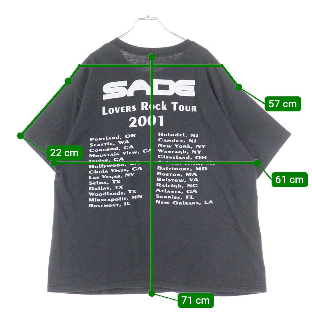 VINTAGE(ヴィンテージ) 00s SADE LOVERS ROCK TOUR 2001 シャーデー Tシャツ 半袖カットソー ブラック