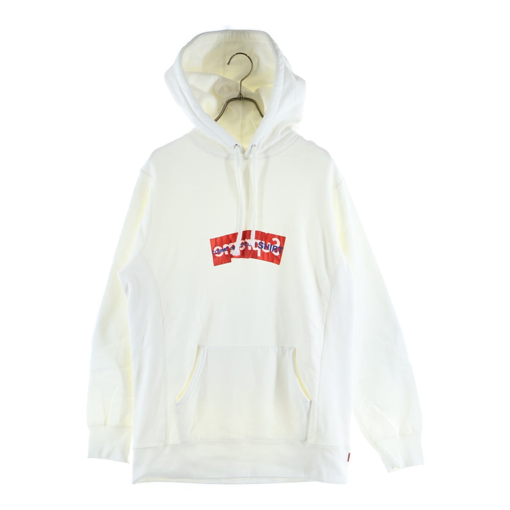 SUPREME(シュプリーム) 17SS Comme Des Garcons SHIRT Box Logo Hooded Sweatshirt コムデギャルソン ボックスロゴ プルオーバースウェットパーカー フーディー ホワイト