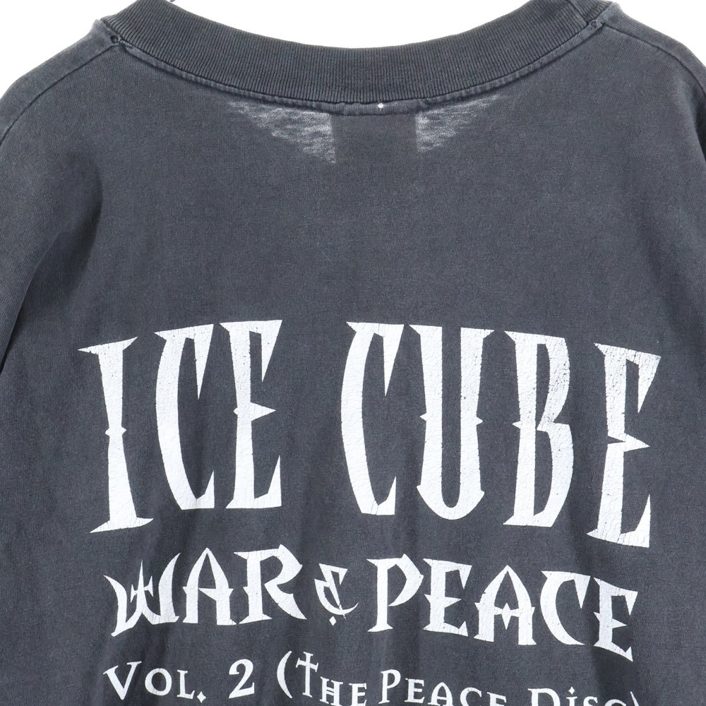 VINTAGE(ヴィンテージ) 90s ICE CUBE WAR & PEACE TEE アイスキューブ ウォー&ピース Tシャツ 半袖カットソー ブラック