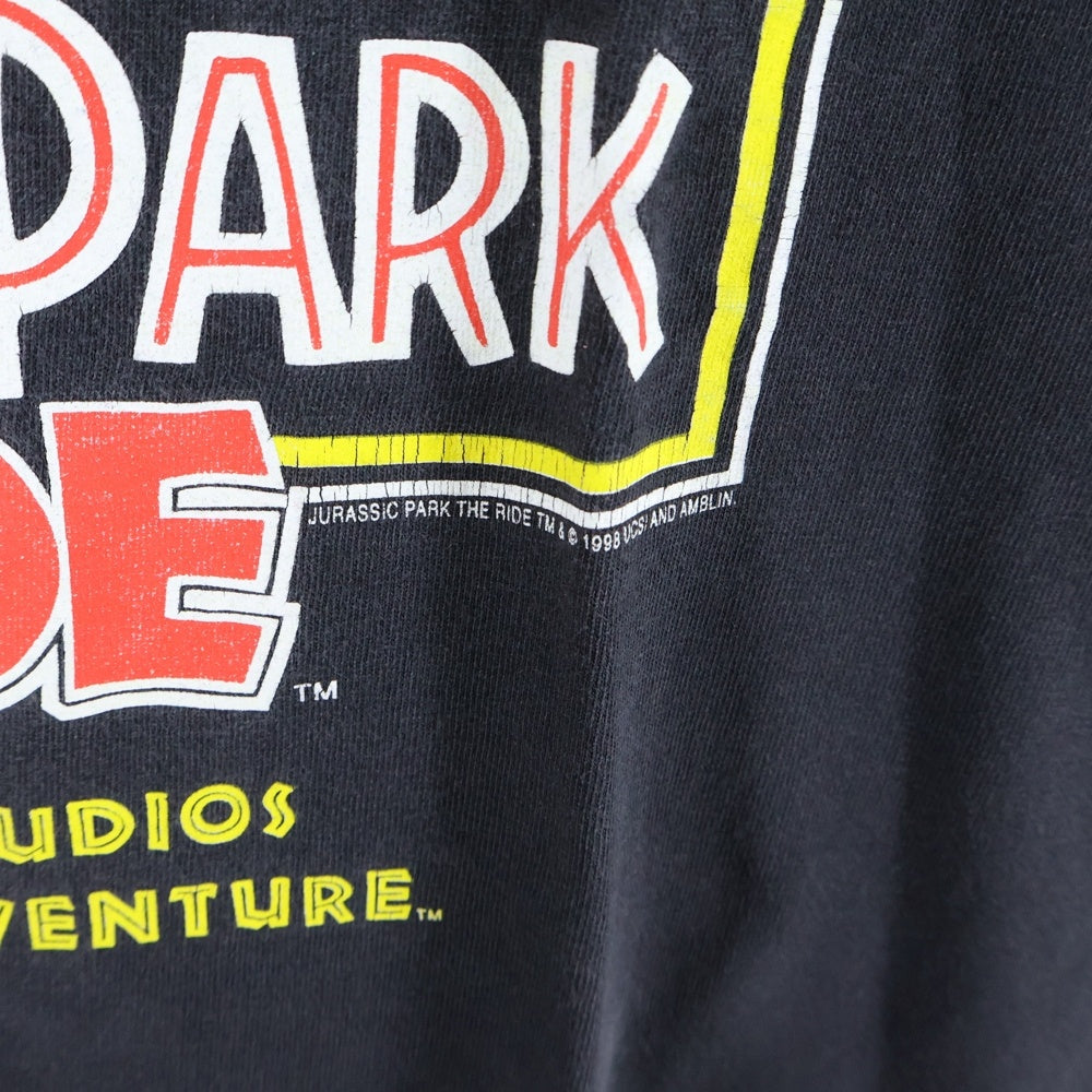VINTAGE(ヴィンテージ) 00s JURASSIC PARK THE RIDE UNIVERSAL STUDIOS ジュラシックパーク Tシャツ 半袖カットソー ブラック