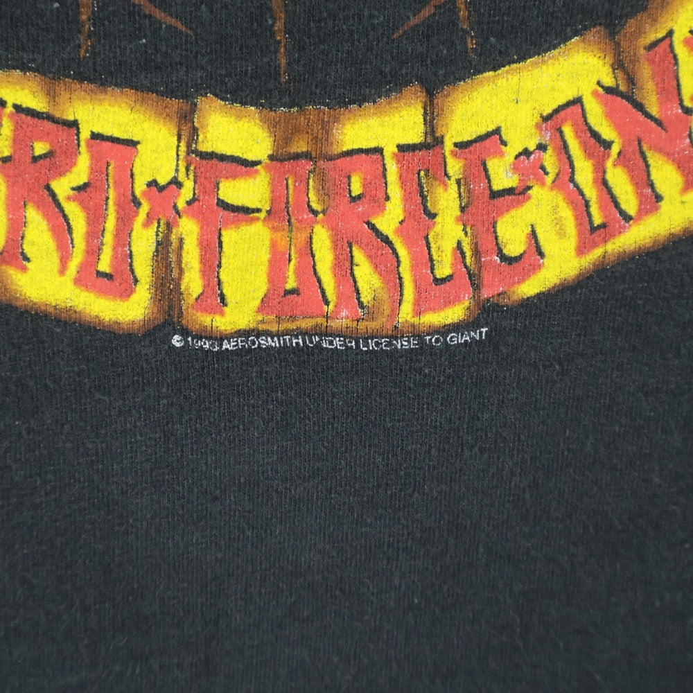 VINTAGE(ヴィンテージ) 90s AEROSMITH AERO FORCE ONE エアロスミス 両面プリント Tシャツ 半袖カットソー ブラック