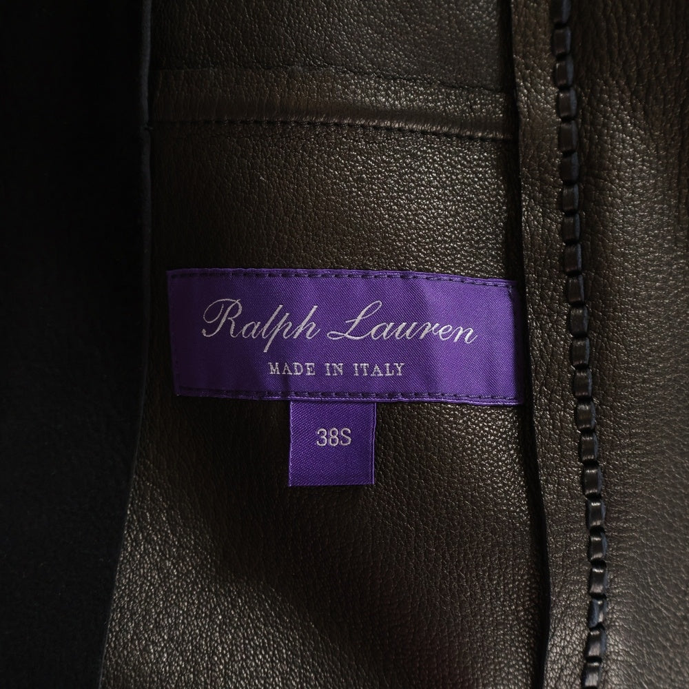 RALPH LAUREN PURPLE LABEL(ラルフローレン パープルレーベル) LAMB LEATHER SUEDE Smoking Jacket 798851579001 ラムレザー スエード スモーキング ジャケット ブラック