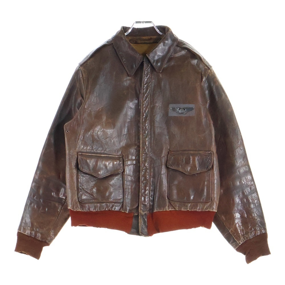 VINTAGE(ヴィンテージ) 40s A-2 Figth Jacket REBEL QUEEN フライトジャケット バックペイント レザー ジャケット ブラウン