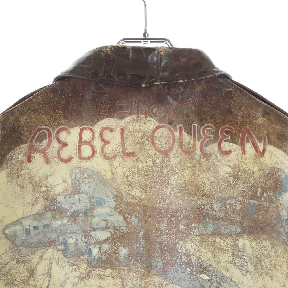 VINTAGE(ヴィンテージ) 40s A-2 Figth Jacket REBEL QUEEN フライトジャケット バックペイント レザー ジャケット ブラウン