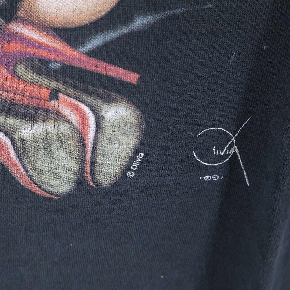 VINTAGE(ヴィンテージ) 00-90s BETTY PAGE OLIVIA ベティ ペイジ フロントプリント Tシャツ 半袖カットソー ブラック