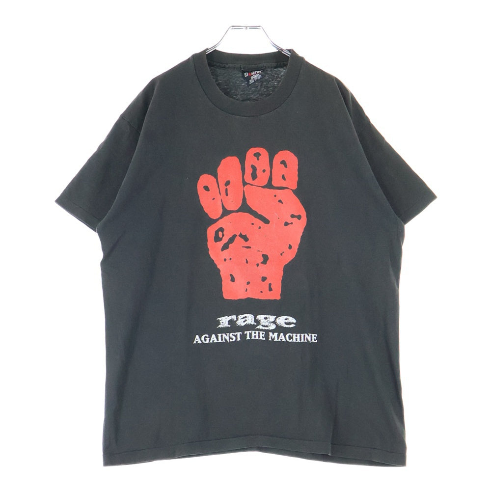 VINTAGE(ヴィンテージ) 90s RAGE AGAINST THE MACHINE FIST MOLOTOV アゲインストザマシーン 半袖Tシャツ カットソー ブラック