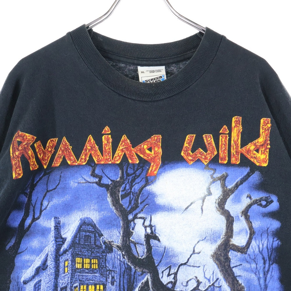 VINTAGE(ヴィンテージ) 90s RUNNING WILD BLACK HAND INN ランニング ワイルド ロンT 長袖カットソー ブラック