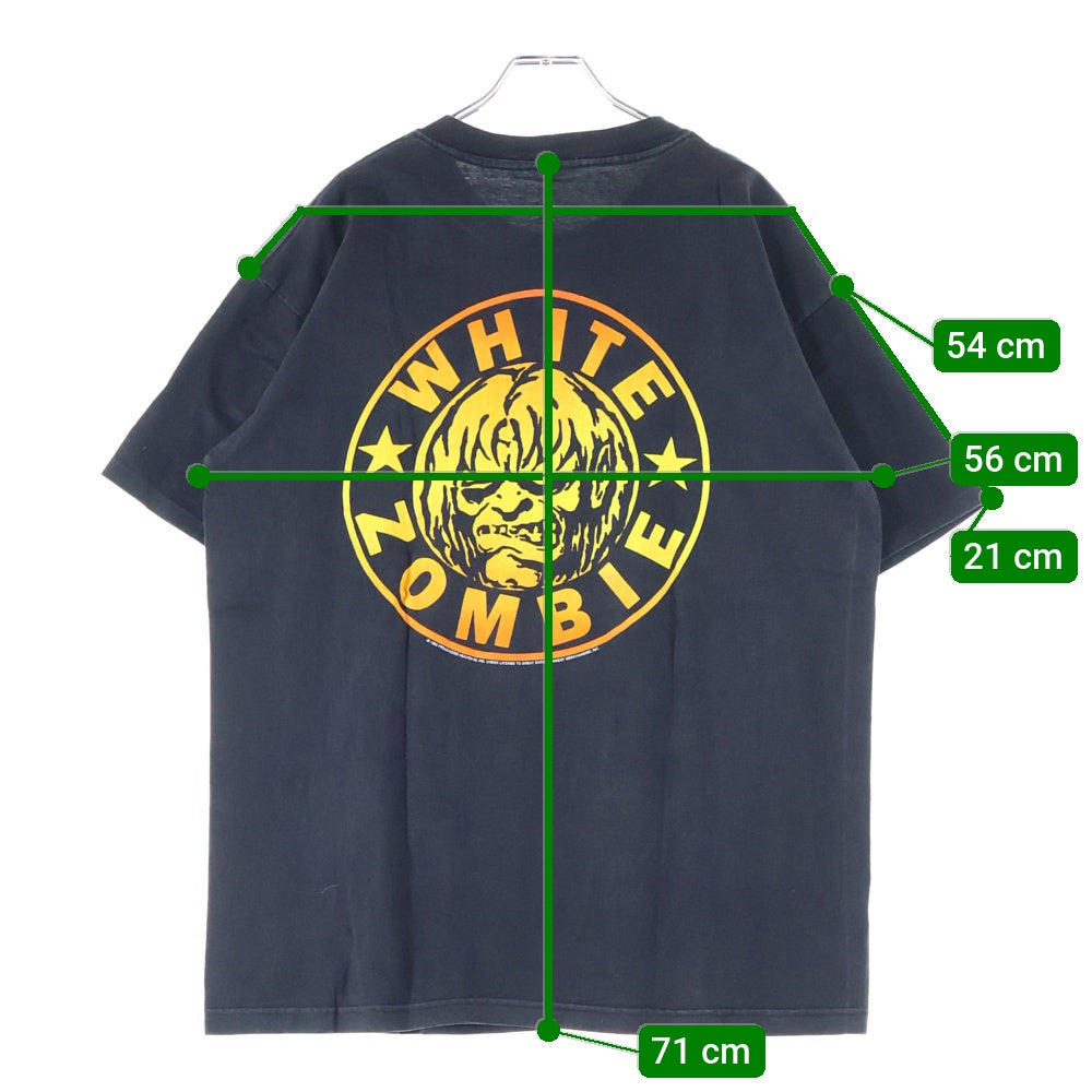 VINTAGE(ヴィンテージ) 00s WHITE ZOMBIE ASTRO-CREEP ホワイトゾンビ 両面プリント Tシャツ 半袖カットソー ブラック