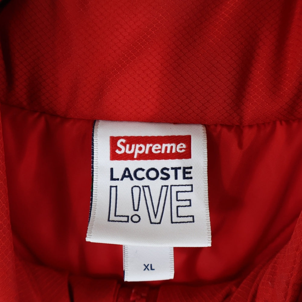 SUPREME(シュプリーム) 19AW ×LACOSTE puffy half zip pullover ラコステ パフィ ハーフジップ プルオーバー ナイロン ダウンジャケット レッド