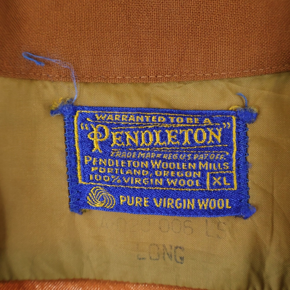 PENDLETON(ペンドルトン) 60-70s VINTAGE オープンカラー ウール 長袖シャツ ブラウン