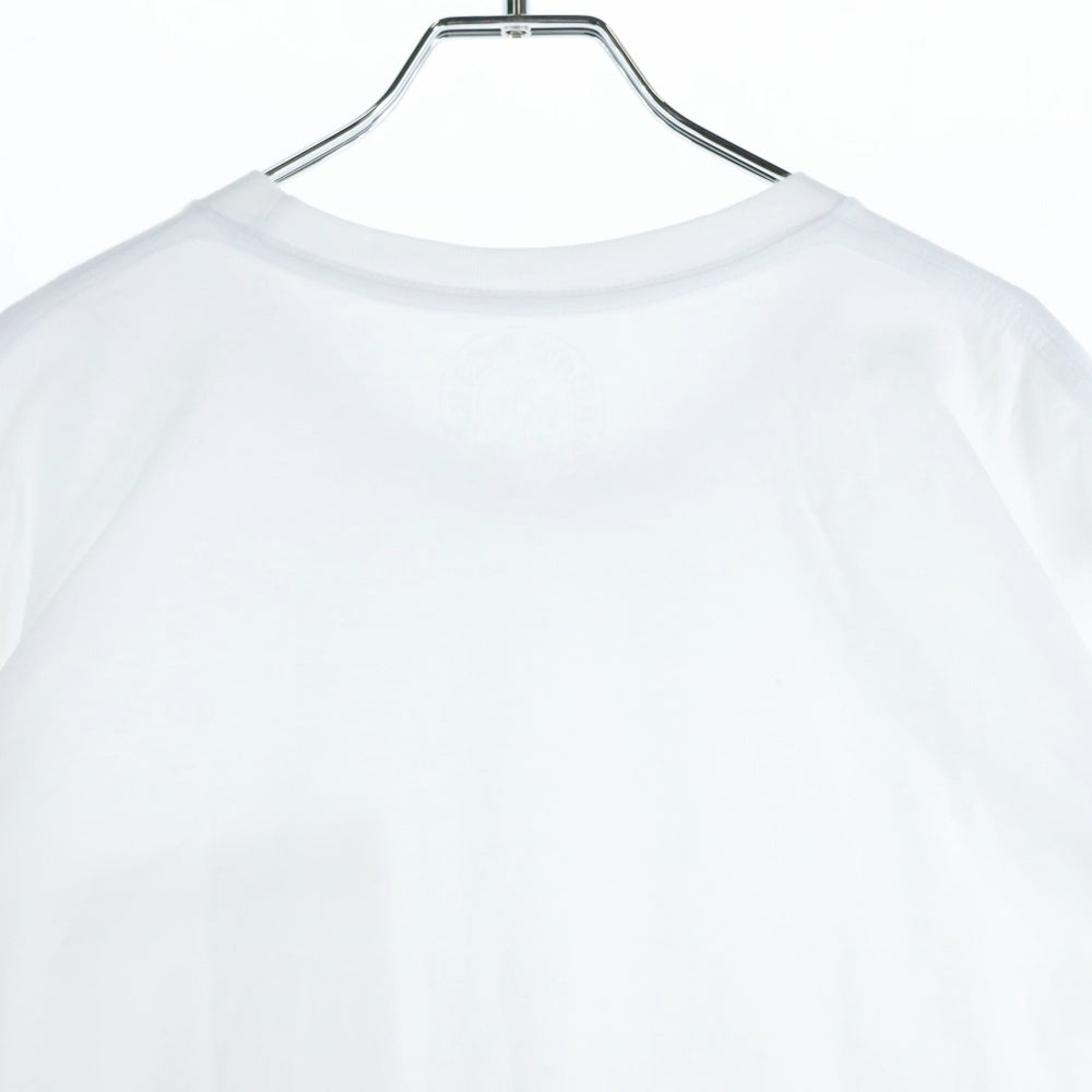 CHROME HEARTS(クロムハーツ) CH T-SHRT 1 ネックロゴプリント クルーネック 半袖Tシャツ カットソー ホワイト/ブルー
