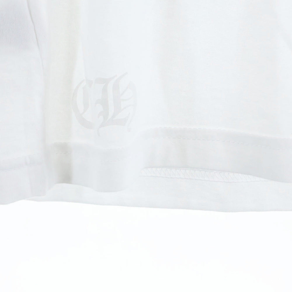 CHROME HEARTS(クロムハーツ) CH T-SHRT 1 ネックロゴプリント クルーネック 半袖Tシャツ カットソー ホワイト/ブルー