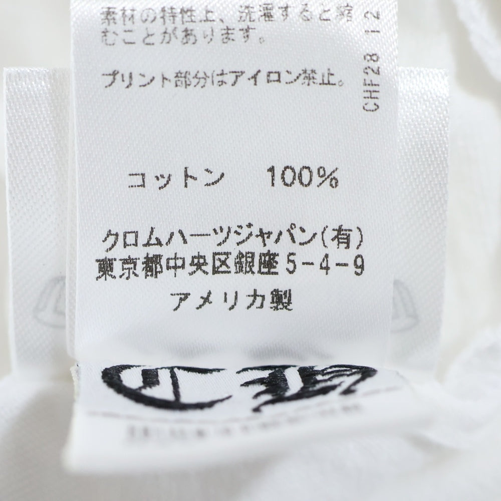 CHROME HEARTS(クロムハーツ) CH T-SHRT 1 ネックロゴプリント クルーネック 半袖Tシャツ カットソー ホワイト/ブルー