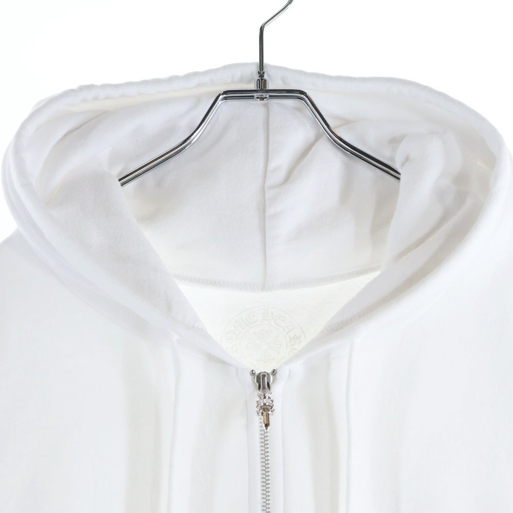 CHROME HEARTS(クロムハーツ) SWTSHRT HD ZIP アームロゴ ジップアップ パーカー ホワイト/ブルー