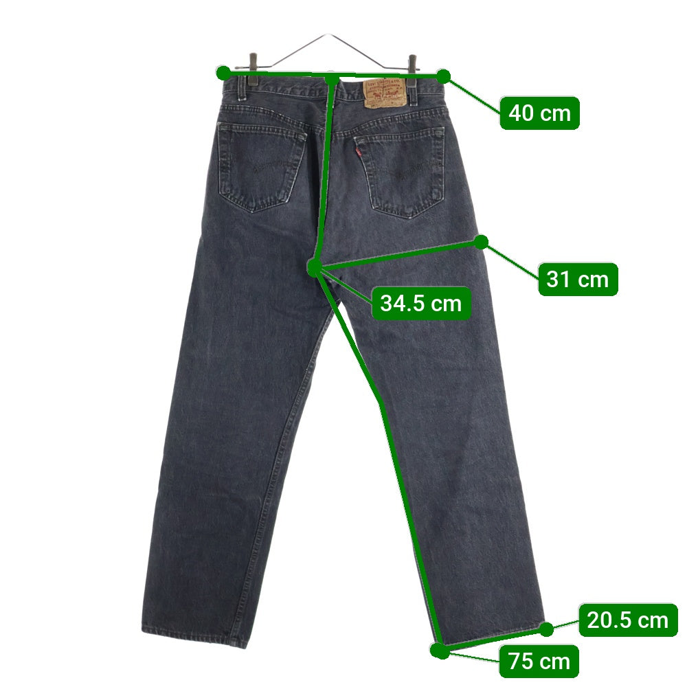 Levi's(リーバイス) 90s 501 スモールe ボタン裏刻印520 先染め デニム パンツ ブラック