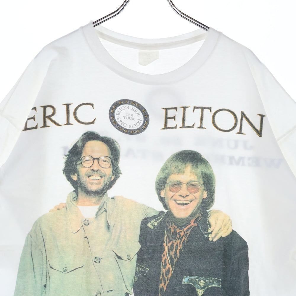 VINTAGE(ヴィンテージ) 90s Eric Clapton×Elton John 1992 tour tee euro 半袖Tシャツ カットソー ホワイト