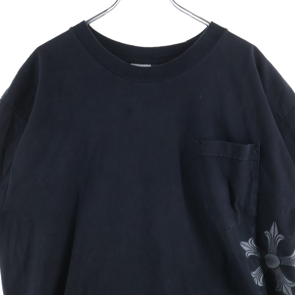 CHROME HEARTS(クロムハーツ) OLD SCROLL LABEL STAR CROSS S/S TEE オールド スクロールラベル スタークロス 半袖プリントTシャツ カットソー ブラック