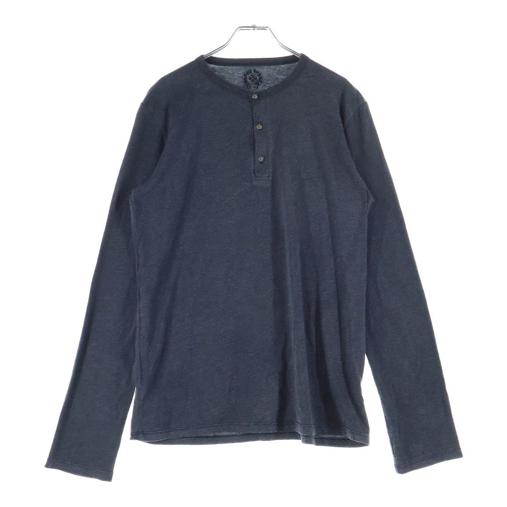CHROME HEARTS(クロムハーツ) クロスボールボタン ヘンリーネック 長袖Tシャツ カットソー グレー