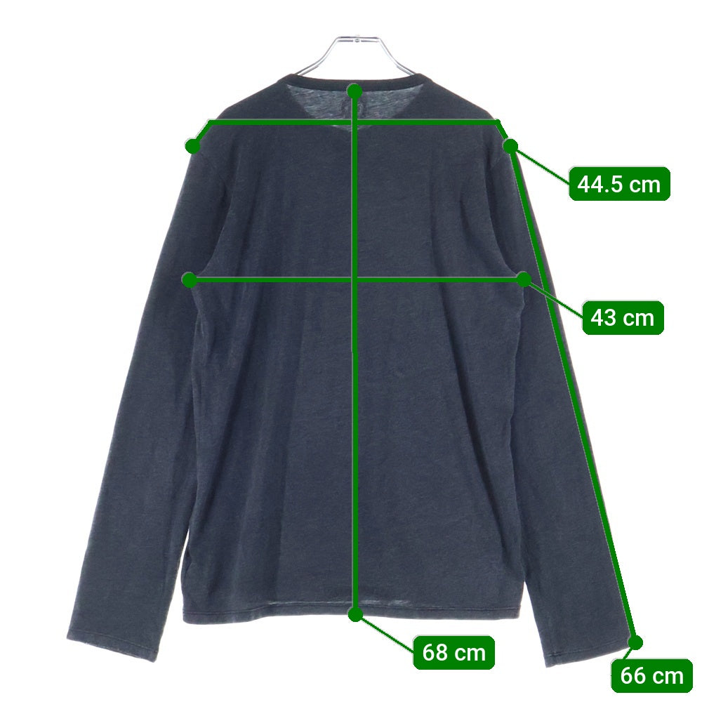 CHROME HEARTS(クロムハーツ) クロスボールボタン ヘンリーネック 長袖Tシャツ カットソー グレー