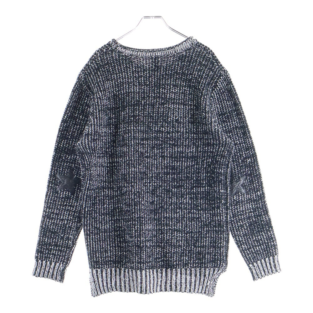 CHROME HEARTS(クロムハーツ) Y NOT 袖スターパッチ カシミヤニット セーター カシミヤ ブラック/グレー