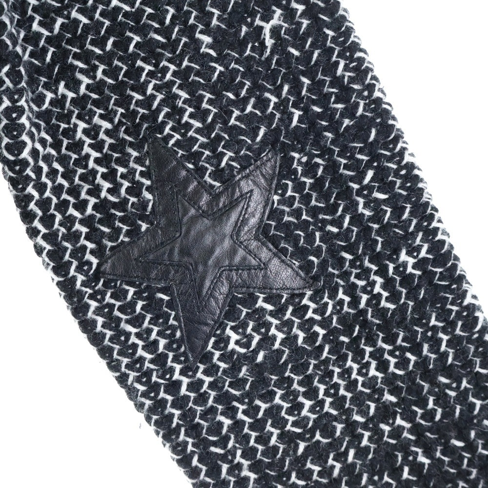 CHROME HEARTS(クロムハーツ) Y NOT 袖スターパッチ カシミヤニット セーター カシミヤ ブラック/グレー