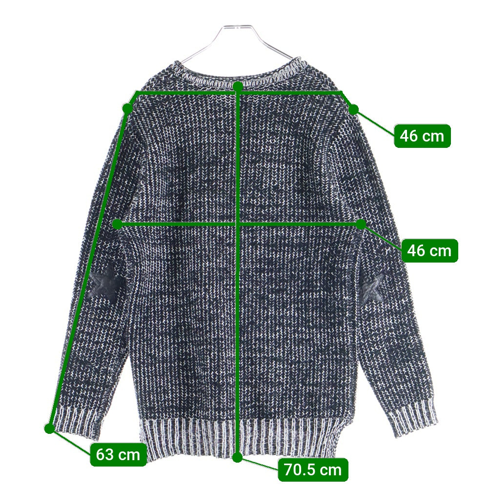 CHROME HEARTS(クロムハーツ) Y NOT 袖スターパッチ カシミヤニット セーター カシミヤ ブラック/グレー