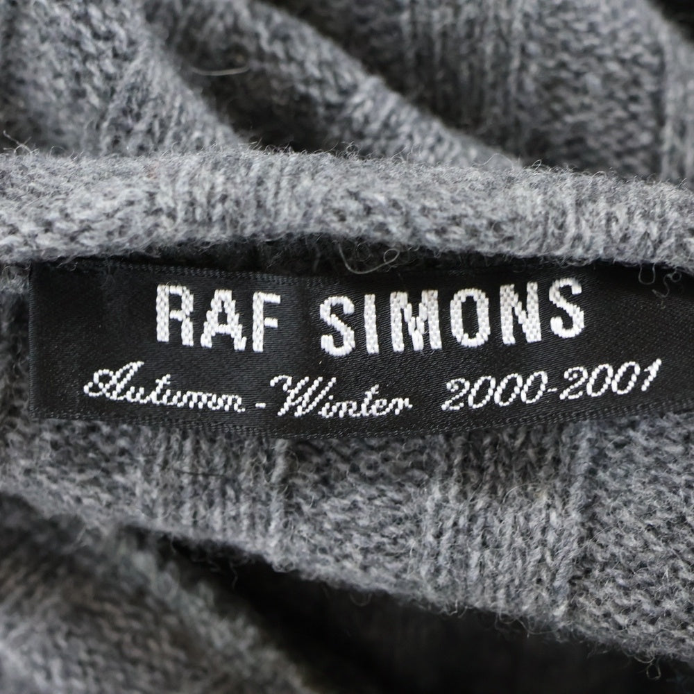 RAF SIMONS(ラフシモンズ) 00AW Confusion Wool Cable Knit コンフュージョン期 ウール ケーブルニット 長袖ニット グレー
