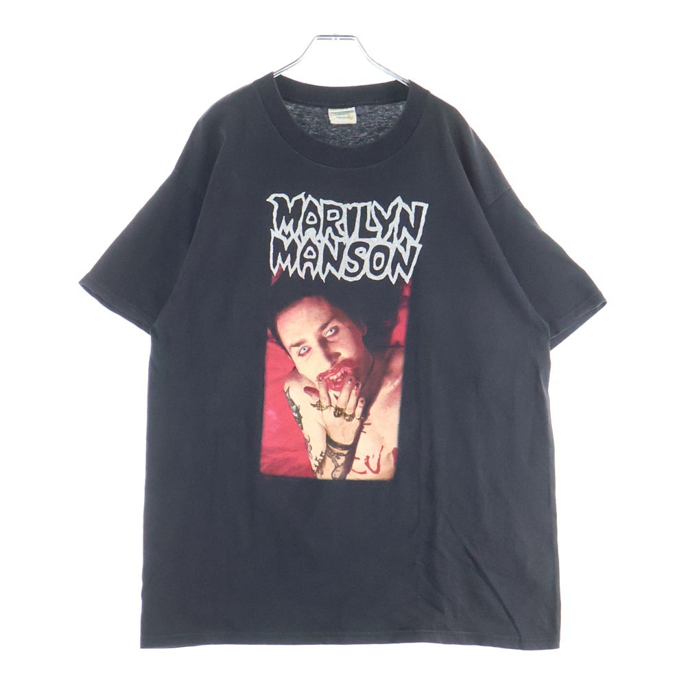 VINTAGE(ヴィンテージ) 90s MARILYN MANSON I am the god of Fuck マリリンマンソン 両面プリント Tシャツ 半袖カットソー ブラック