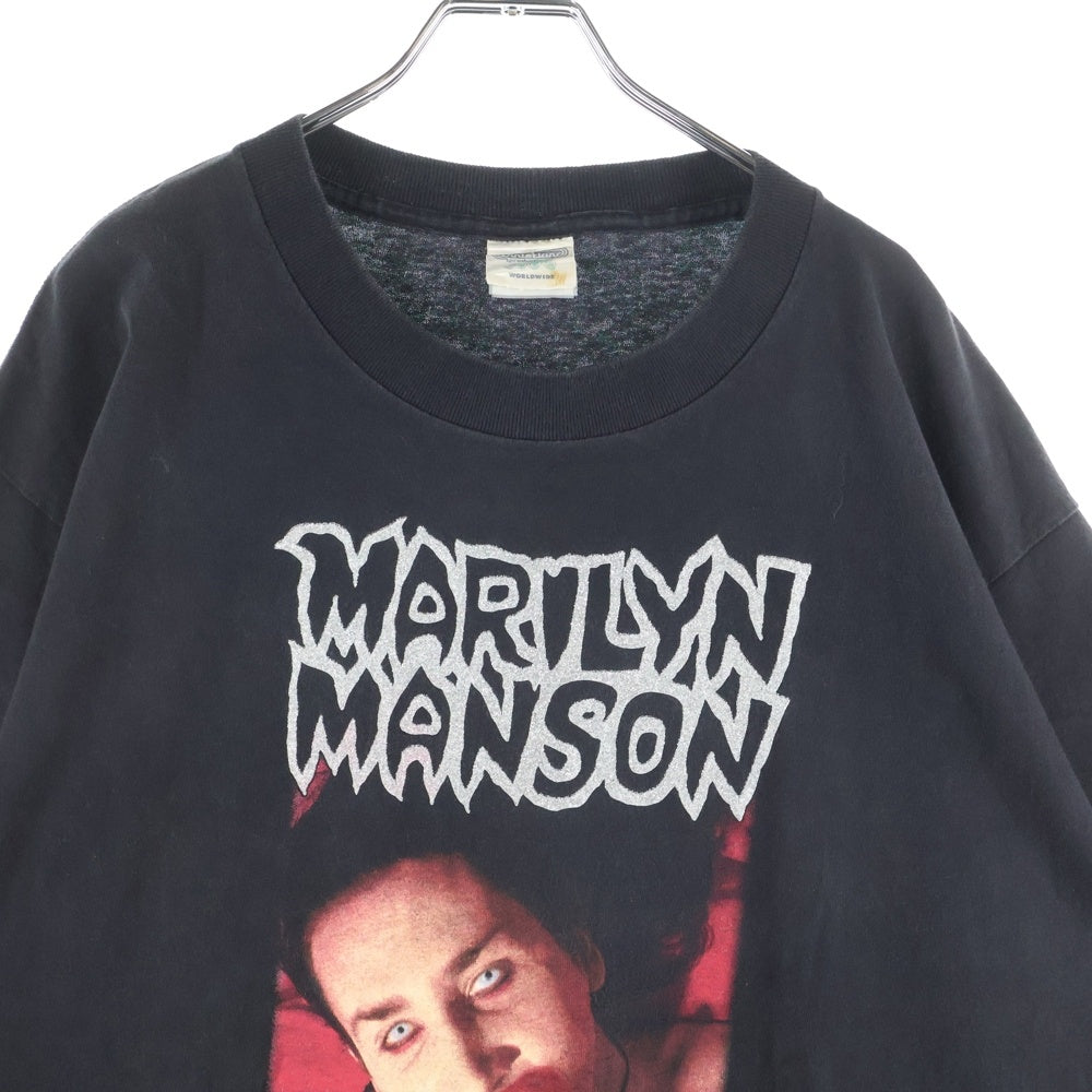 VINTAGE(ヴィンテージ) 90s MARILYN MANSON I am the god of Fuck マリリンマンソン 両面プリント Tシャツ 半袖カットソー ブラック