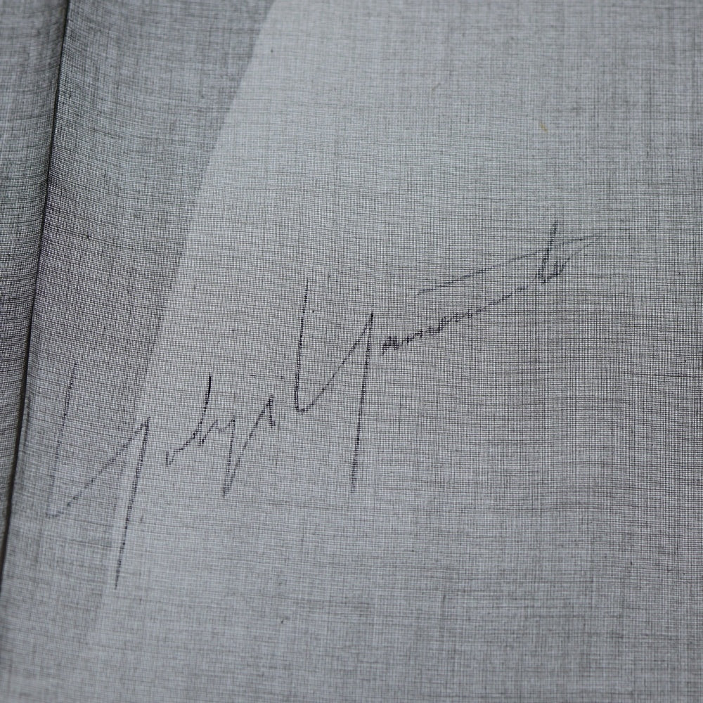 Yohji Yamamoto(ヨウジヤマモト) 90s ×Mats Gustafson マッツグスタフソン コラボ ハンカチ スカーフ 手捺 ブラック