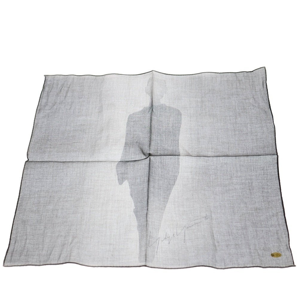 Yohji Yamamoto(ヨウジヤマモト) 90s ×Mats Gustafson マッツグスタフソン コラボ ハンカチ スカーフ 手捺 ブラック