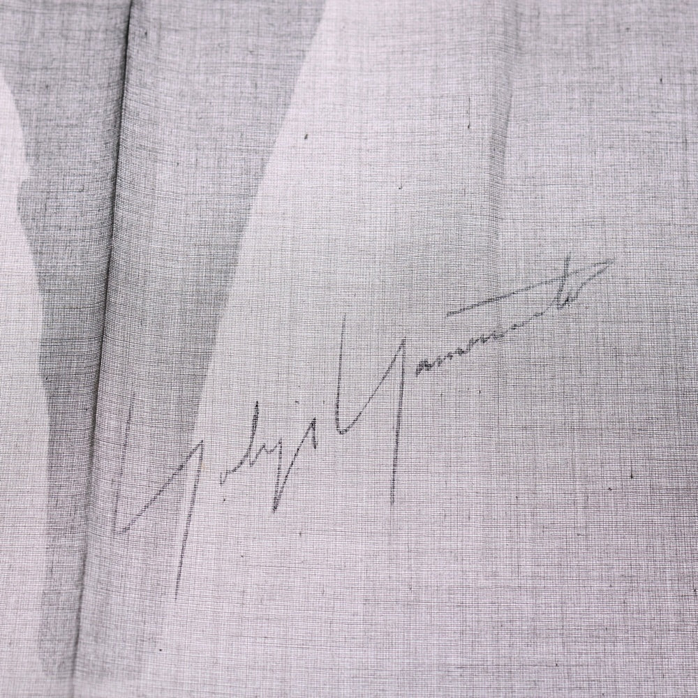 Yohji Yamamoto(ヨウジヤマモト) 90s ×Mats Gustafson マッツグスタフソン コラボ ハンカチ スカーフ 手捺 ブラック