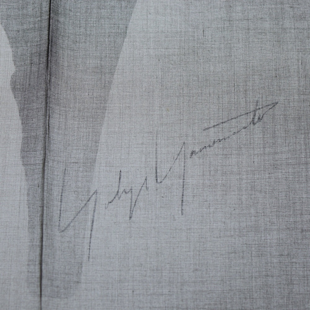 Yohji Yamamoto(ヨウジヤマモト) 90s ×Mats Gustafson マッツグスタフソン コラボ ハンカチ スカーフ 手捺 ブラック