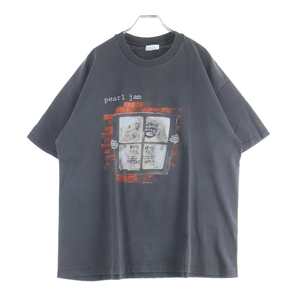 VINTAGE(ヴィンテージ) 90s PEARL JAM WINDOW PAIN パールジャム ウィンドウペーン 両面プリント Tシャツ 半袖カットソー ブラック