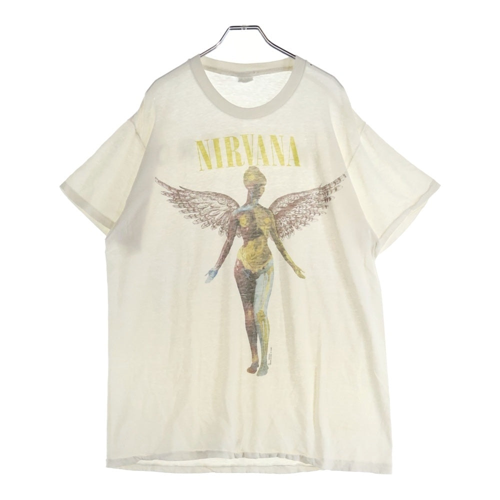 VINTAGE(ヴィンテージ) 90s NIRVANA IN UTERO ニルヴァーナ インユーテロ 両面プリント 半袖Tシャツ ホワイト