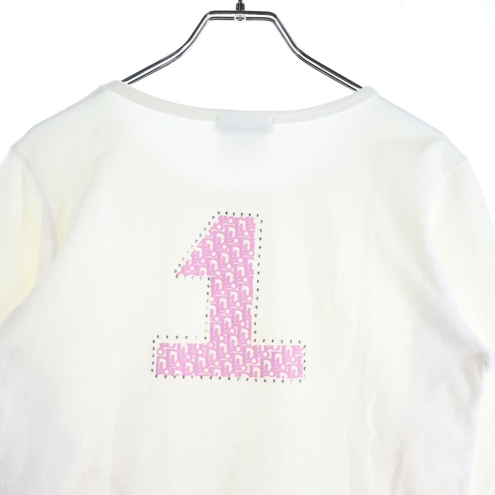 Christian Dior(クリスチャンディオール) 00s Archive Number Print L/S Tee ガリアーノ期 ナンバープリント 長袖Tシャツ カットソー ホワイト レディース