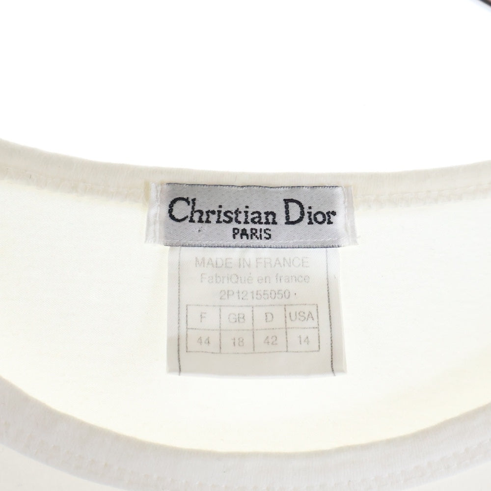 美品　クリスチャンディオール　ロンT　ガリアーノ期　総柄　長袖　サイズL　白 Christian Dior ガリアーノ期 ロゴ サマーホリデー Tシャツ