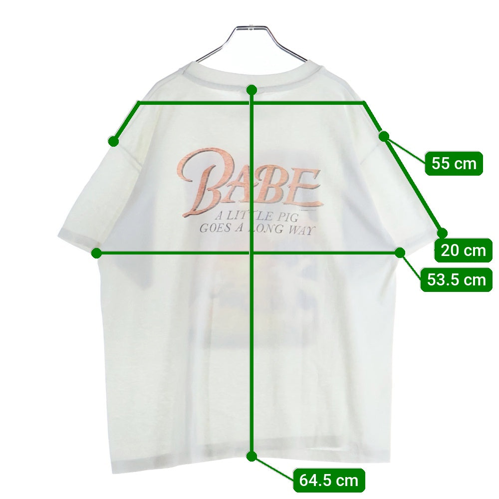 VINTAGE(ヴィンテージ) 90s BABE MOVIE TEE ベイブ ムービー Tシャツ 半袖カットソー ホワイト