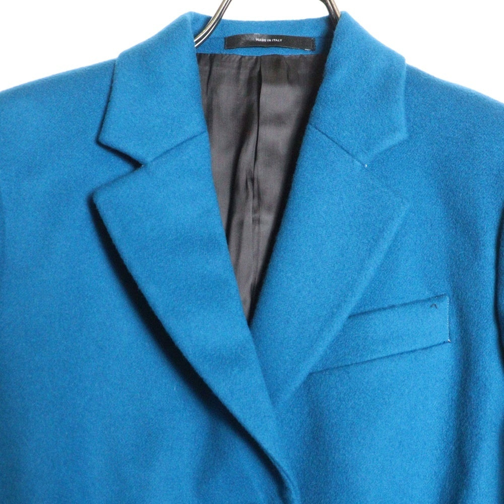 Paul Smith(ポールスミス) WOOL MELTON CHESTER COAT ウール カシミヤ チェスター コート ブルー レディース