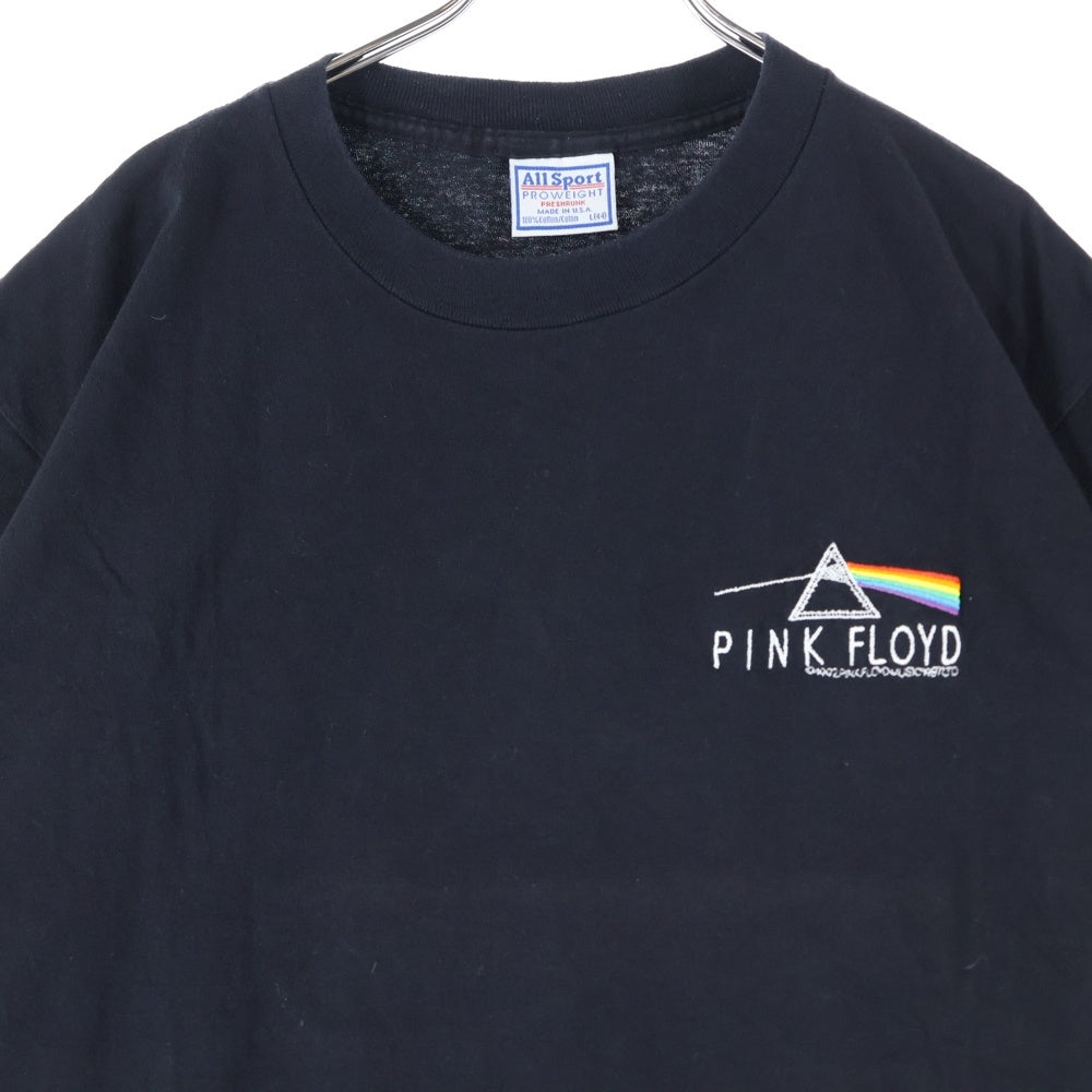 VINTAGE(ヴィンテージ) 90S PINK FLOYD THE DARK SIDE OF THE MOON 1992 ヴィンテージ ピンク フロイド 狂気 フロントロゴ刺繍 クルーネック半袖Tシャツ ブラック
