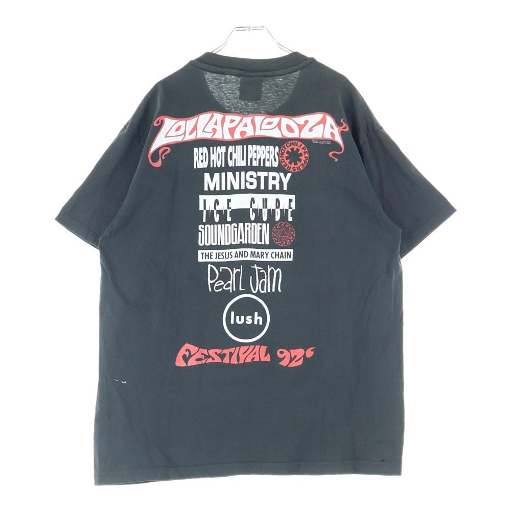 VINTAGE(ヴィンテージ) 90s LOLLAPALOOZA 1992 Festival ロラパルーザ 両面プリント 半袖Tシャツ カットソー ブラック