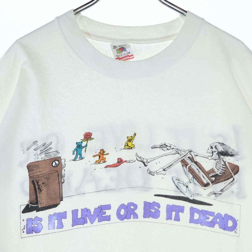 VINTAGE(ヴィンテージ) 90s GRATEFULDEAD IS IT LIVE OR IS IT DEAD TEE グレイトフルデッド 両面プリント半袖Tシャツ カットソー ホワイト