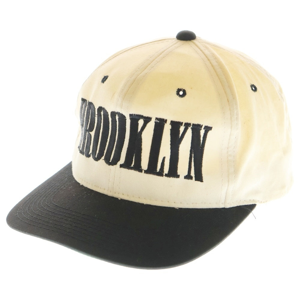 VINTAGE(ヴィンテージ) 90s BROOKLYN フロント 刺繍 6パネル キャップ ブラック/アイボリー