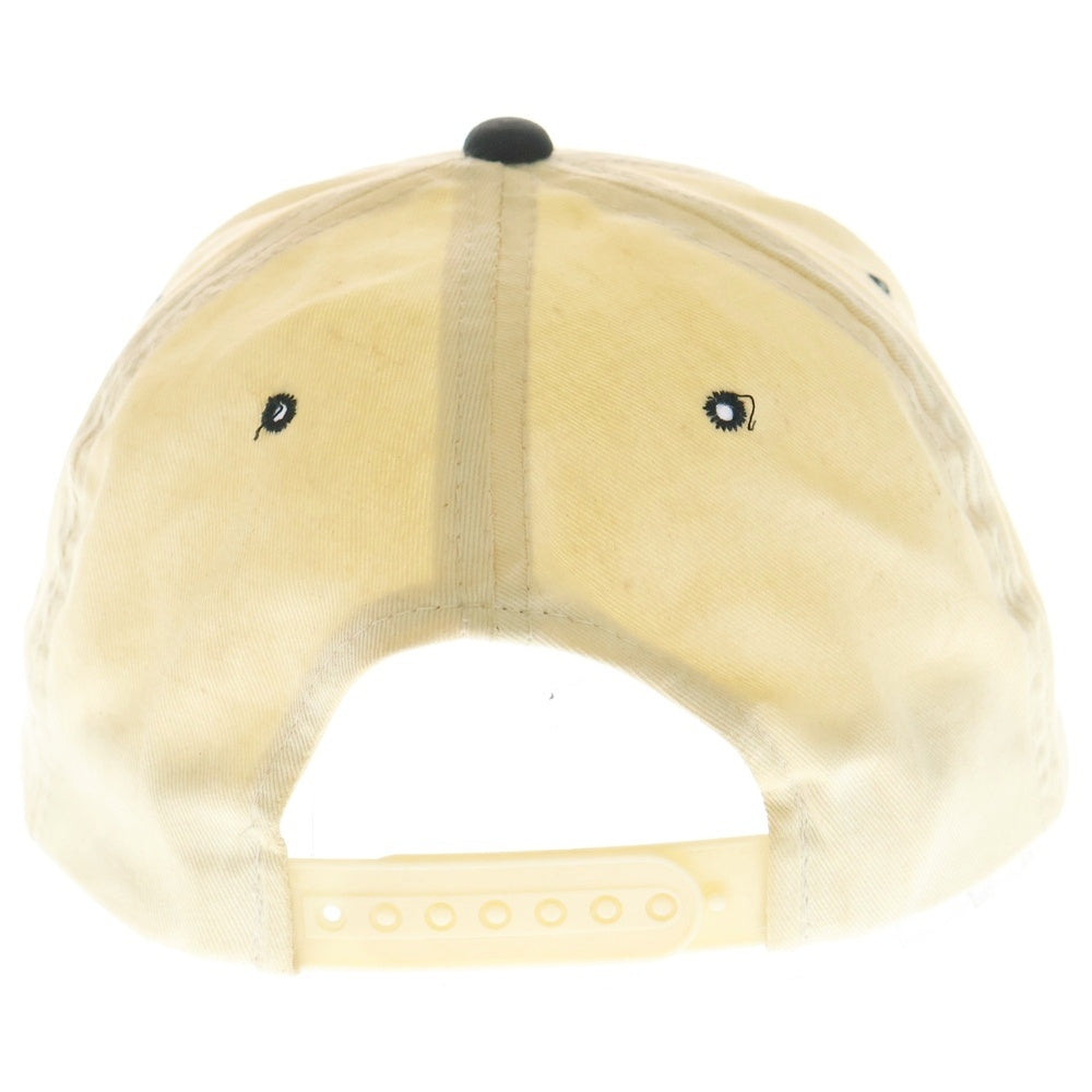 VINTAGE(ヴィンテージ) 90s BROOKLYN フロント 刺繍 6パネル キャップ ブラック/アイボリー