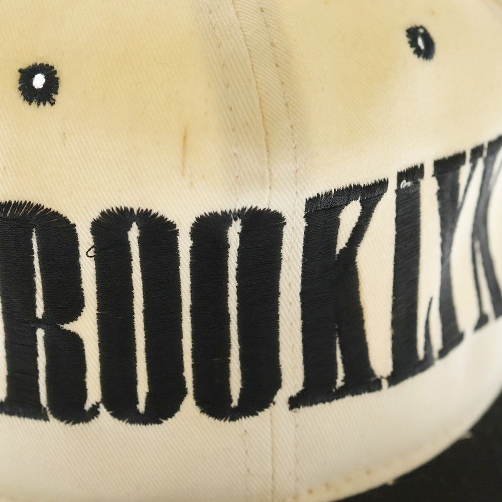 VINTAGE(ヴィンテージ) 90s BROOKLYN フロント 刺繍 6パネル キャップ ブラック/アイボリー