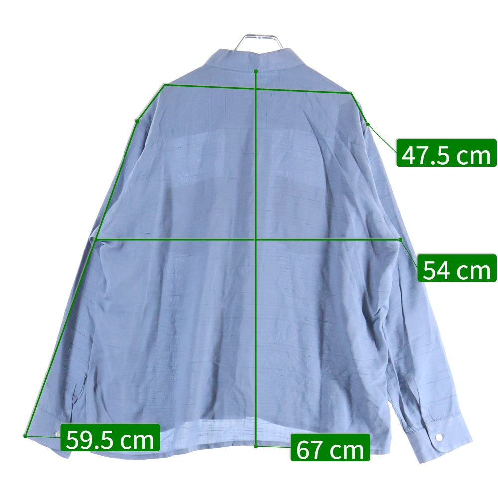 VINTAGE(ヴィンテージ) 60s WEARVER REGULAR COLLAR SHIRT ダブルポケット レーヨン レギュラーカラー カスリ 絣 長袖 シャツ ブルー