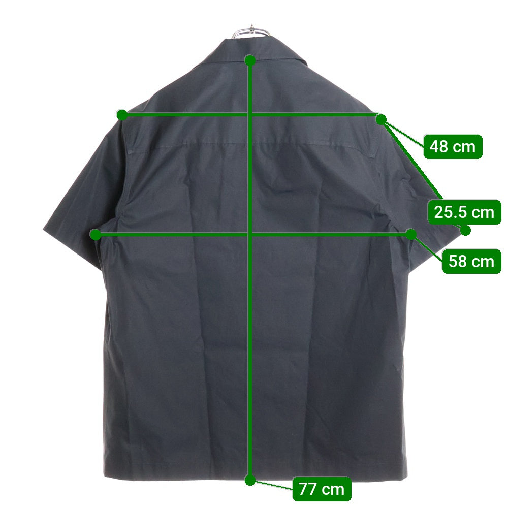 JIL SANDER(ジルサンダー) オープンカラー フロント ダブル ポケット 半袖 シャツ ブラック J22DL0291 J45002