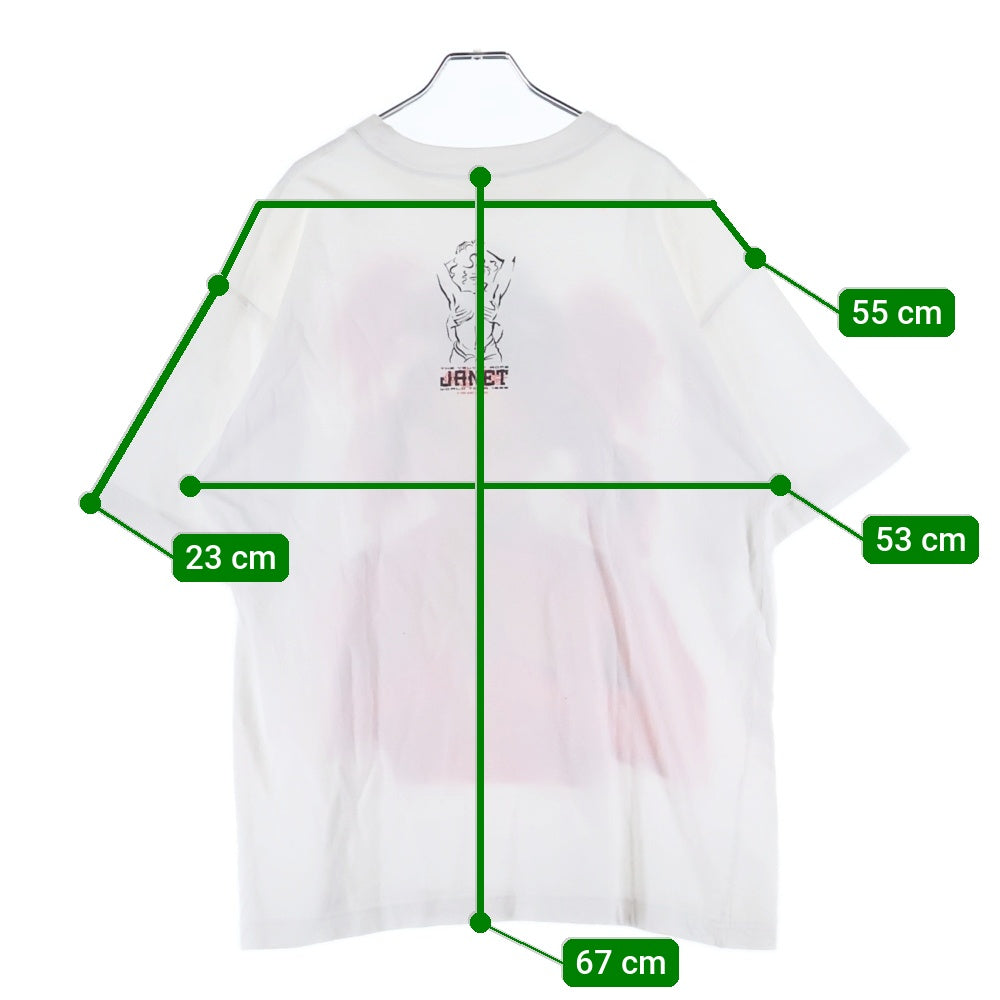 VINTAGE(ヴィンテージ) 90s JANET JACKSON 1998 The Velvet Rope World Tour ジャネットジャクソン 両面プリント 半袖Tシャツ カットソー ホワイト